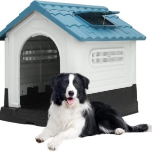MoNiBloom Casa para Perros Impermeable con Aislamiento Térmico y Suelo Elevado