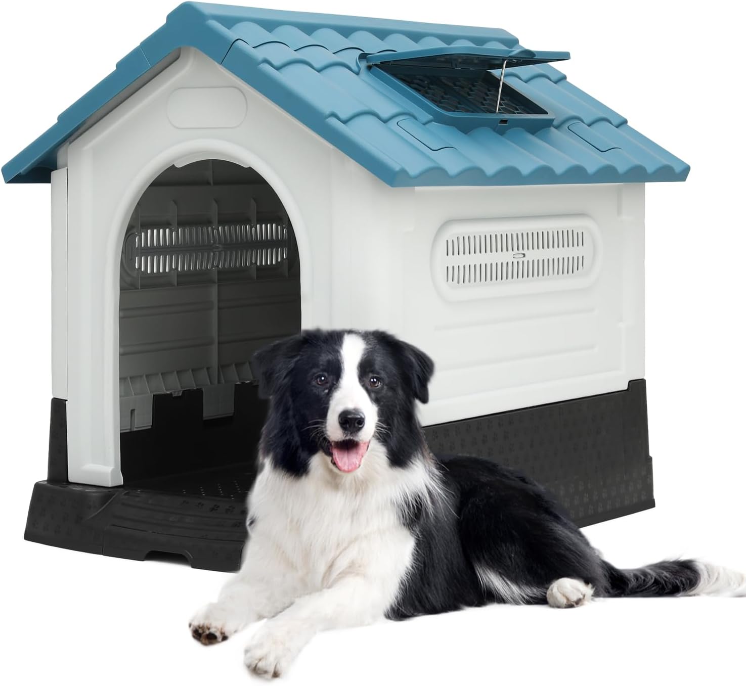 MoNiBloom Casa para Perros Impermeable con Aislamiento Térmico y Suelo Elevado